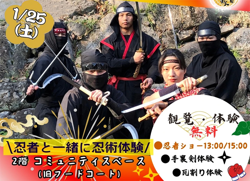 2025/1/25(土)熊本県八代市「忍者ショー＆忍者体験」